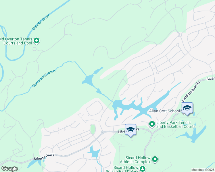 map of restaurants, bars, coffee shops, grocery stores, and more near 4301 Kings Mountain Ridge in Vestavia Hills