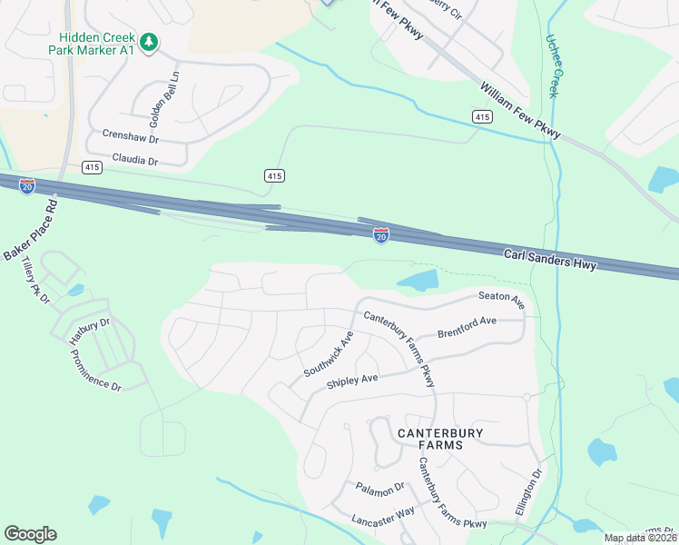 map of restaurants, bars, coffee shops, grocery stores, and more near 275 Seaton Avenue in Grovetown