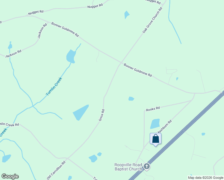 map of restaurants, bars, coffee shops, grocery stores, and more near 1035 Grice Road in Roopville