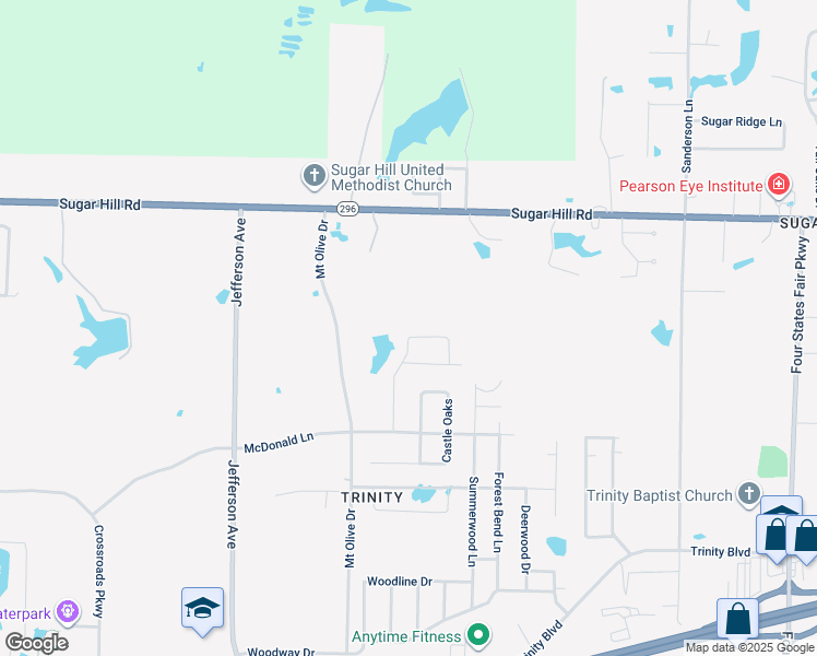 map of restaurants, bars, coffee shops, grocery stores, and more near 6409 Timbercreek Drive in Texarkana