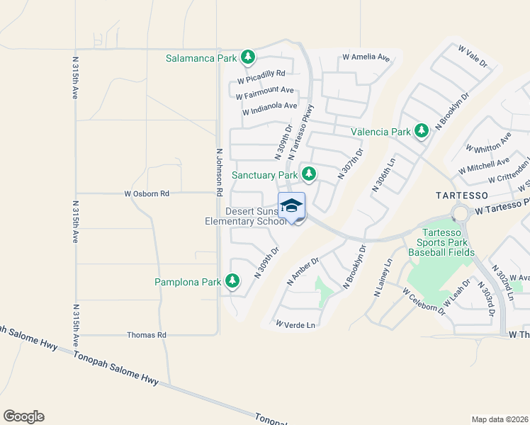 map of restaurants, bars, coffee shops, grocery stores, and more near 30918 West Mulberry Drive in Buckeye