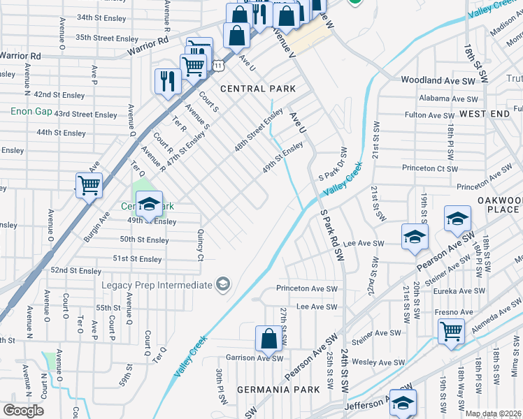 map of restaurants, bars, coffee shops, grocery stores, and more near 4917 Ter R in Birmingham