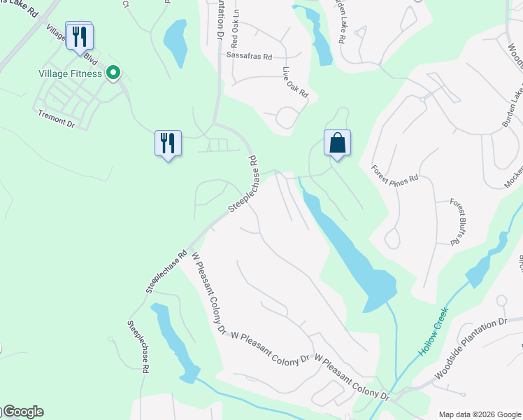 map of restaurants, bars, coffee shops, grocery stores, and more near 142 Bridge Crest Court in Aiken