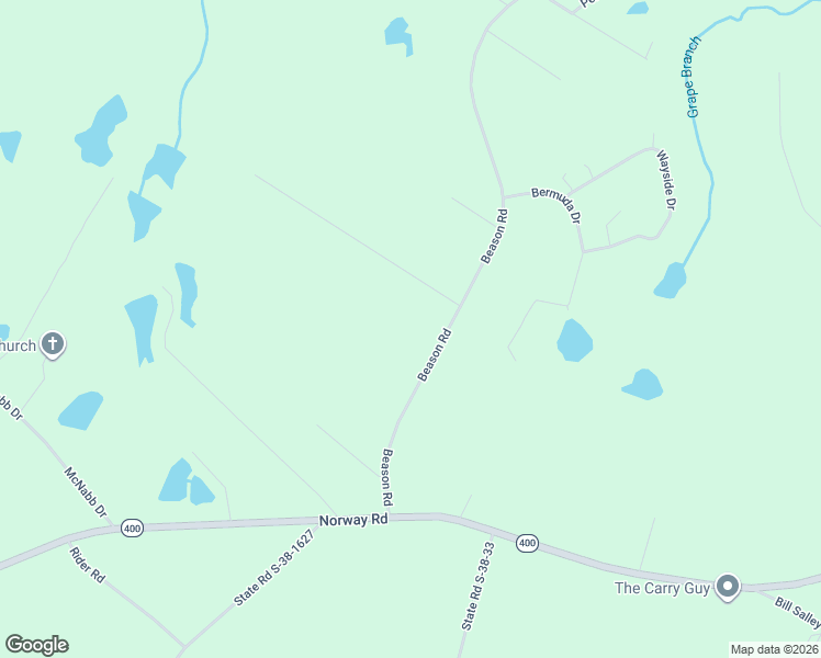 map of restaurants, bars, coffee shops, grocery stores, and more near 1388 Beason Road in Orangeburg