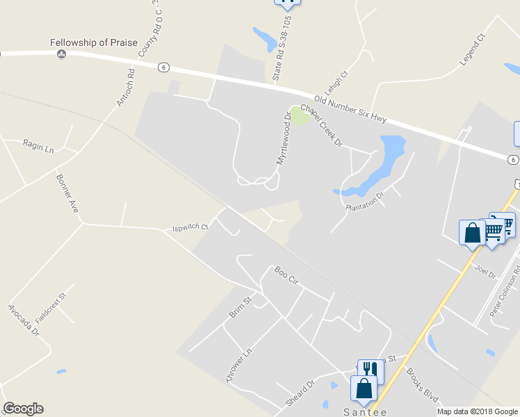 map of restaurants, bars, coffee shops, grocery stores, and more near 118 Ipswich Court in Santee