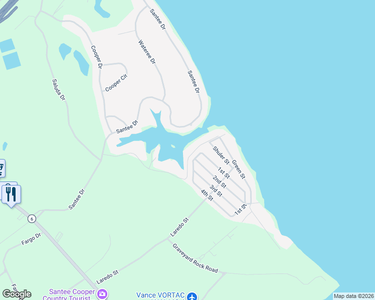 map of restaurants, bars, coffee shops, grocery stores, and more near 304 Broad River Drive in Santee