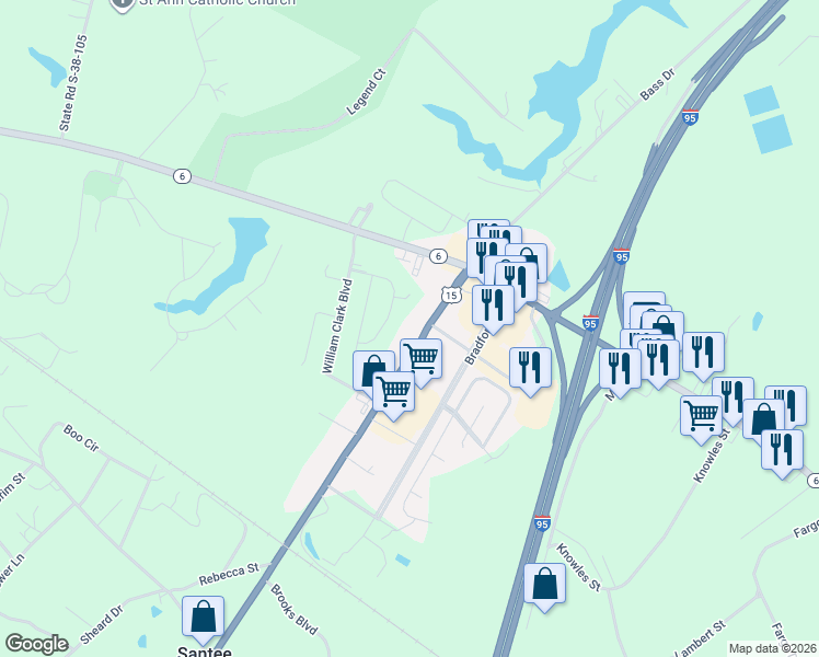 map of restaurants, bars, coffee shops, grocery stores, and more near 656 Bass Drive in Santee