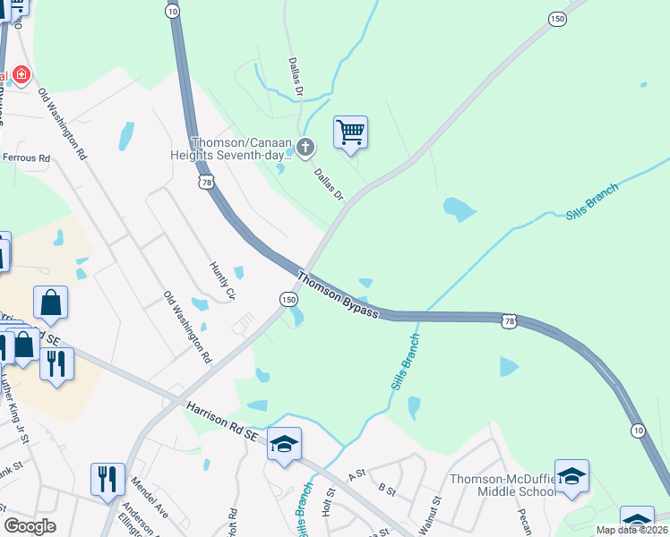 map of restaurants, bars, coffee shops, grocery stores, and more near 935-993 Cobbham Road in Thomson