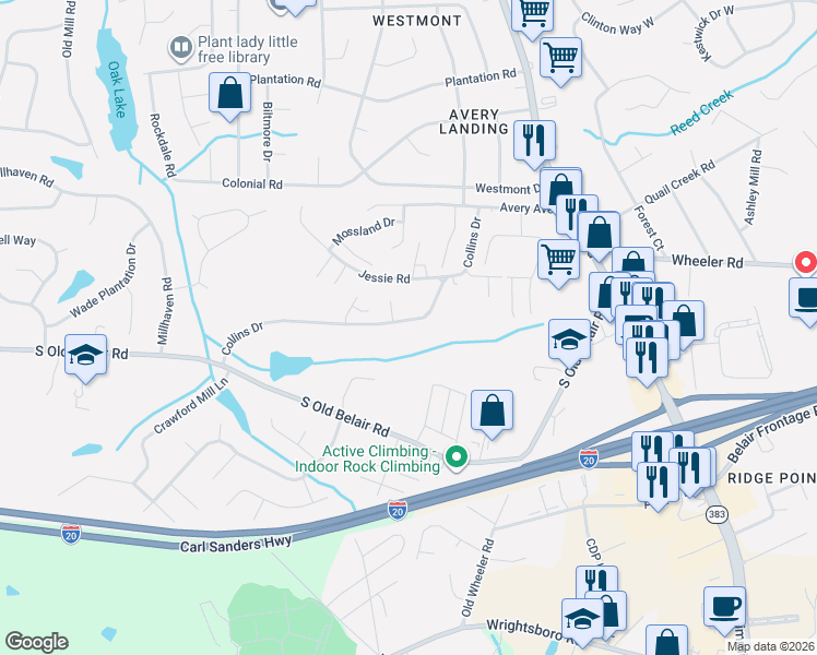 map of restaurants, bars, coffee shops, grocery stores, and more near 1408 Collins Drive in Martinez