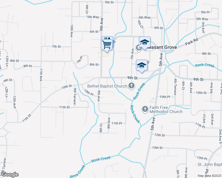 map of restaurants, bars, coffee shops, grocery stores, and more near 808 9th Way in Pleasant Grove