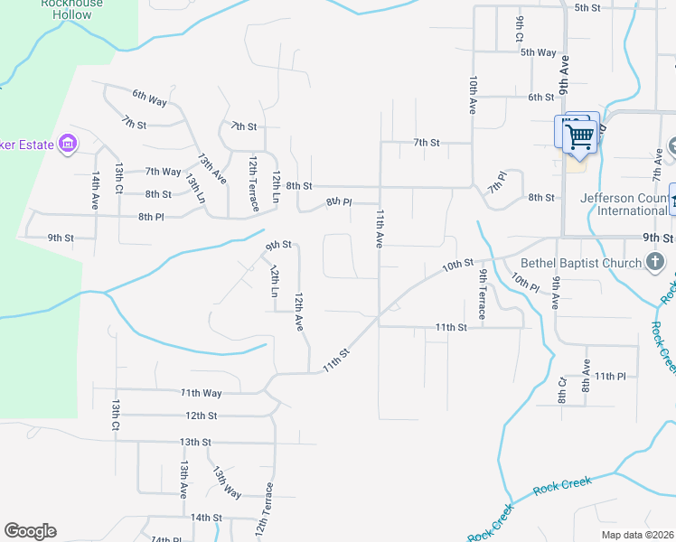 map of restaurants, bars, coffee shops, grocery stores, and more near 1124 10th Street in Pleasant Grove
