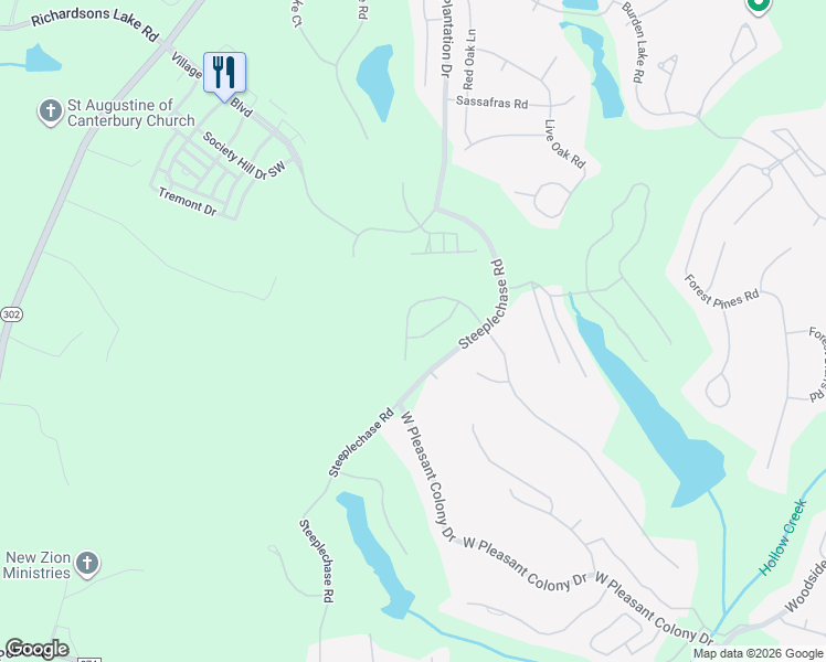 map of restaurants, bars, coffee shops, grocery stores, and more near 231 Highland Reserve Ct in Aiken