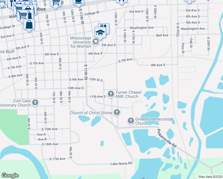 map of restaurants, bars, coffee shops, grocery stores, and more near 1401 10th Avenue South in Columbus