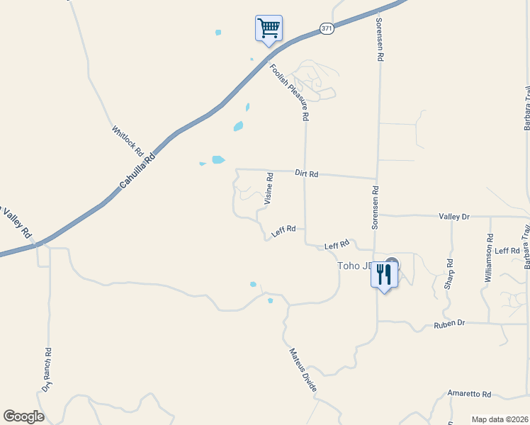 map of restaurants, bars, coffee shops, grocery stores, and more near 43940 Visine Road in Aguanga