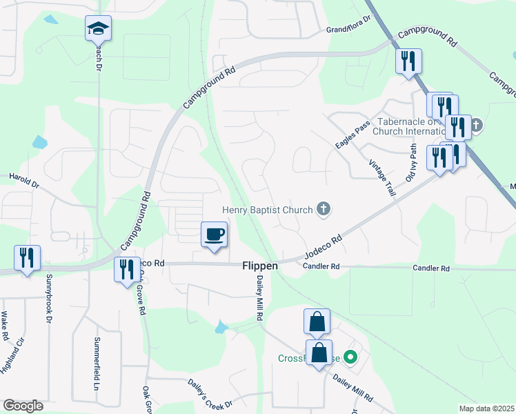 map of restaurants, bars, coffee shops, grocery stores, and more near 312 Gaelic Circle in McDonough