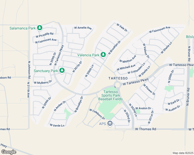 map of restaurants, bars, coffee shops, grocery stores, and more near 30601 West Osborn Road in Buckeye