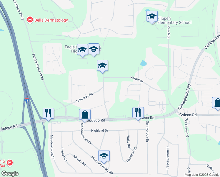 map of restaurants, bars, coffee shops, grocery stores, and more near 328 Tunis Road in McDonough