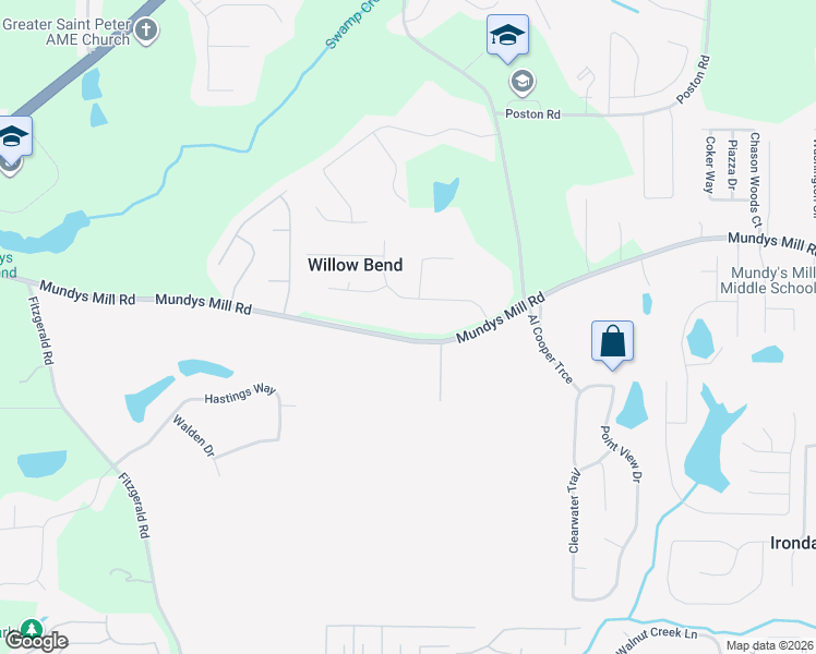 map of restaurants, bars, coffee shops, grocery stores, and more near 710 Mundys Mill Road in Jonesboro