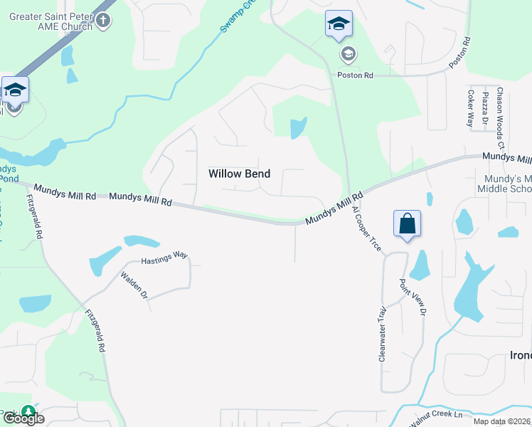 map of restaurants, bars, coffee shops, grocery stores, and more near 710 Mundys Mill Road in Jonesboro
