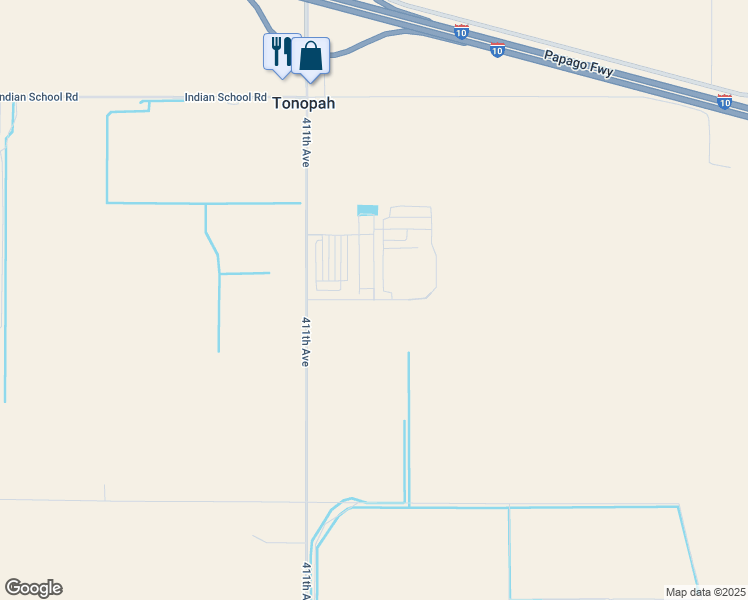 map of restaurants, bars, coffee shops, grocery stores, and more near West Osborn Road in Tonopah