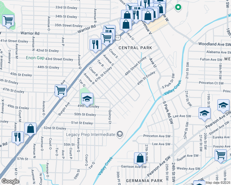 map of restaurants, bars, coffee shops, grocery stores, and more near 4817 Court R in Birmingham