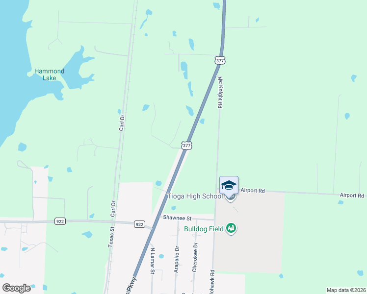 map of restaurants, bars, coffee shops, grocery stores, and more near 5589 U.S. 377 in Tioga