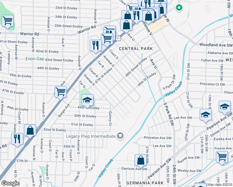 map of restaurants, bars, coffee shops, grocery stores, and more near 4820 Court R in Birmingham