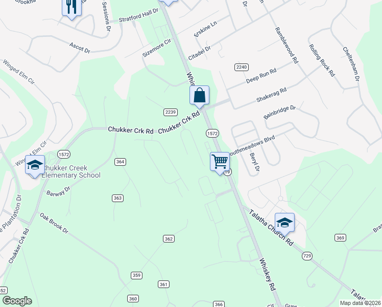 map of restaurants, bars, coffee shops, grocery stores, and more near 5080 Nokesville Circle in Aiken