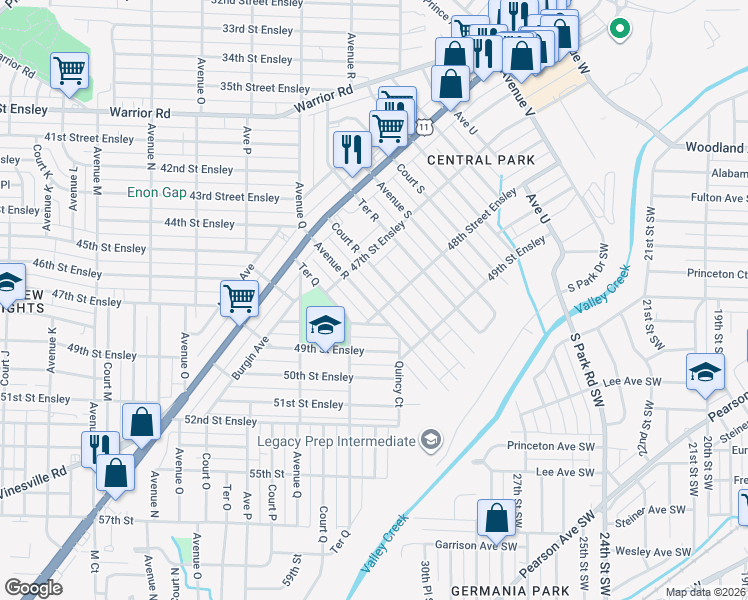 map of restaurants, bars, coffee shops, grocery stores, and more near 4744 Avenue R in Birmingham