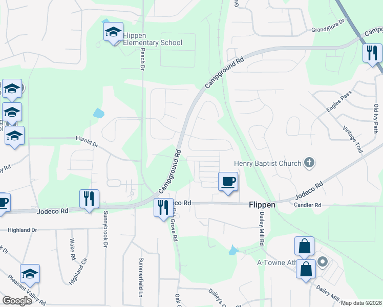map of restaurants, bars, coffee shops, grocery stores, and more near 1024 Maple Leaf Drive in McDonough