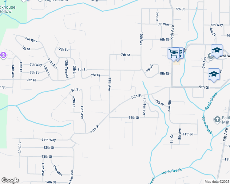 map of restaurants, bars, coffee shops, grocery stores, and more near 1021 9th Street in Pleasant Grove