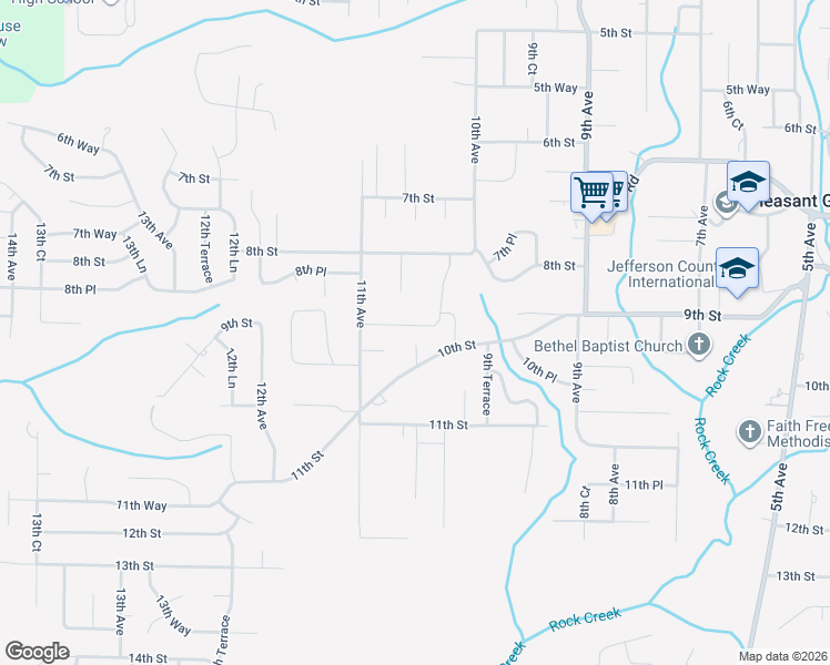 map of restaurants, bars, coffee shops, grocery stores, and more near 1017 9th Street in Pleasant Grove