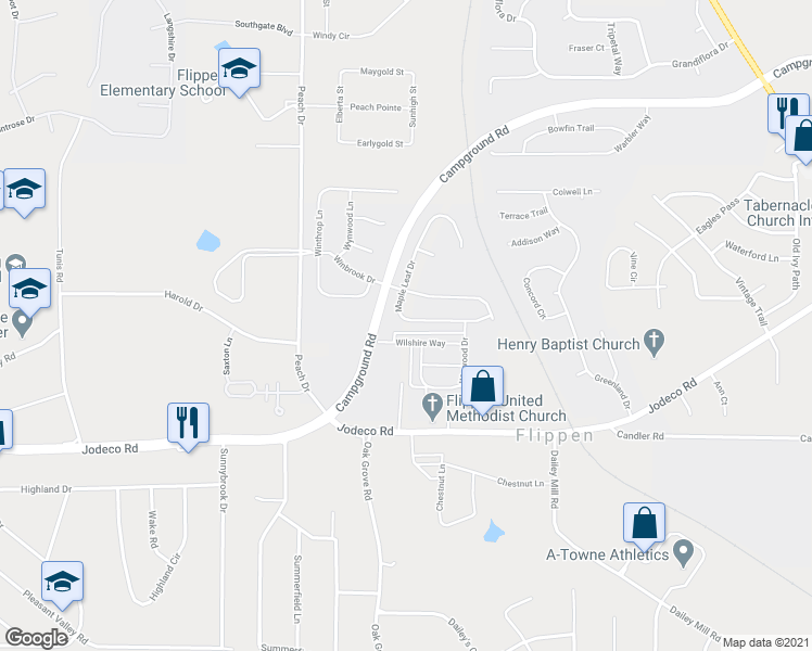 map of restaurants, bars, coffee shops, grocery stores, and more near 1024 Maple Leaf Drive in McDonough