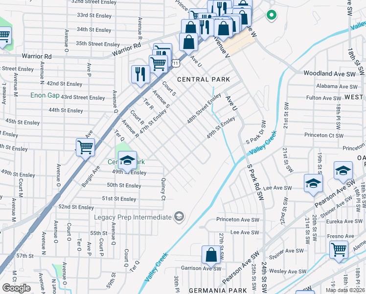 map of restaurants, bars, coffee shops, grocery stores, and more near 1836 49th Street Ensley in Birmingham