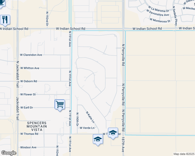 map of restaurants, bars, coffee shops, grocery stores, and more near 3513 North Laconia Drive in Litchfield Park