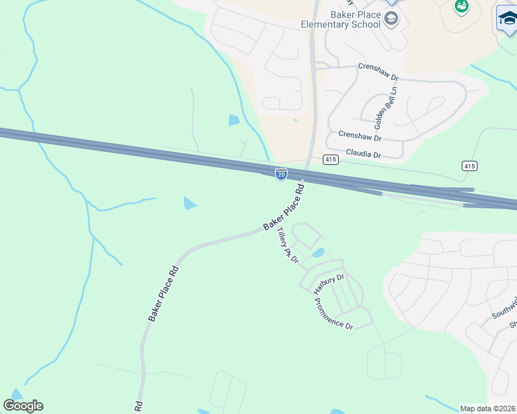 map of restaurants, bars, coffee shops, grocery stores, and more near 624 Baker Place Road in Grovetown