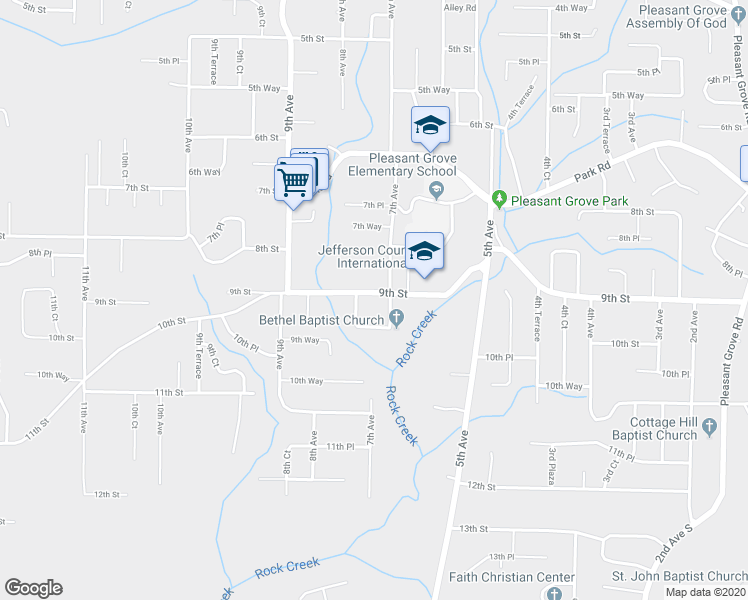 map of restaurants, bars, coffee shops, grocery stores, and more near 709 9th Street in Pleasant Grove