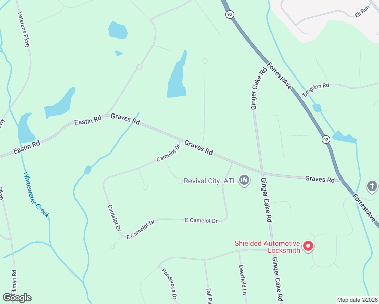 map of restaurants, bars, coffee shops, grocery stores, and more near 100 Lady Helen Court in Fayetteville