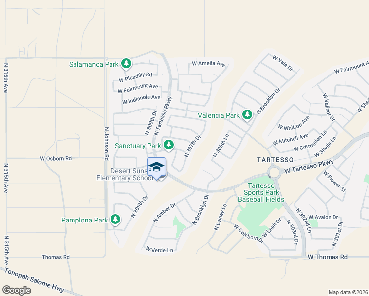 map of restaurants, bars, coffee shops, grocery stores, and more near 30799 West Whitton Avenue in Buckeye