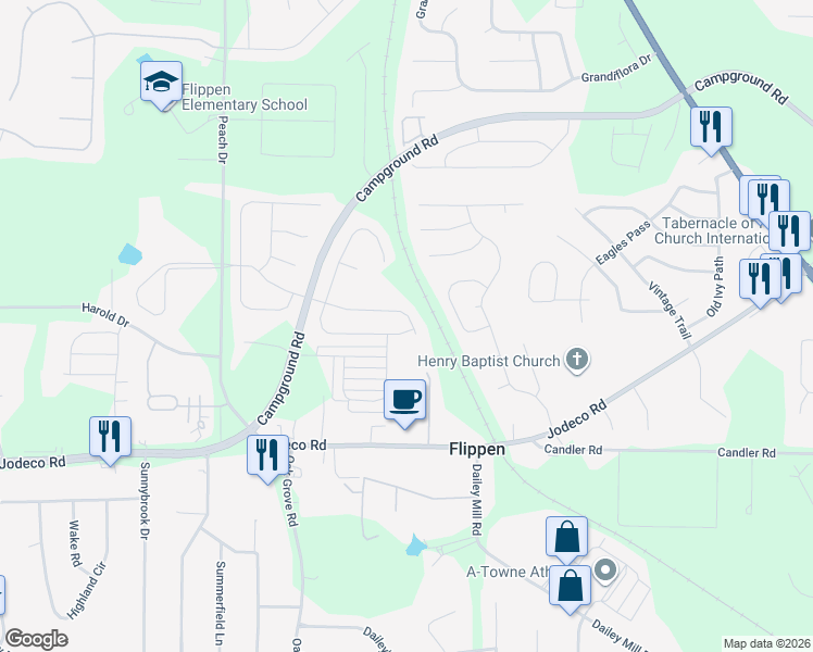 map of restaurants, bars, coffee shops, grocery stores, and more near 788 Winbrook Drive in McDonough