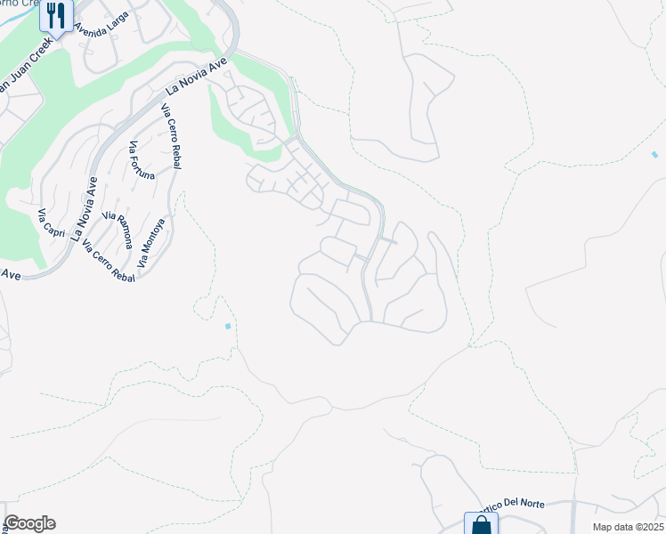 map of restaurants, bars, coffee shops, grocery stores, and more near 28411 Via Del Sereno in San Juan Capistrano