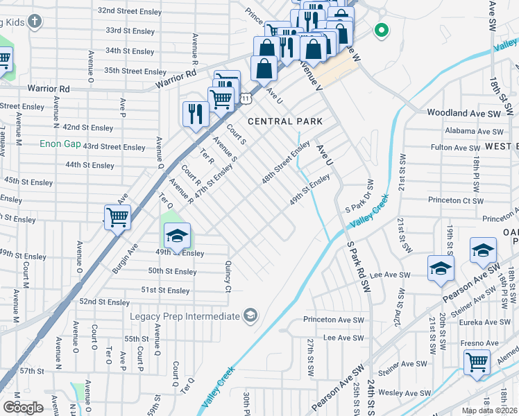 map of restaurants, bars, coffee shops, grocery stores, and more near 4813 Ter R in Birmingham