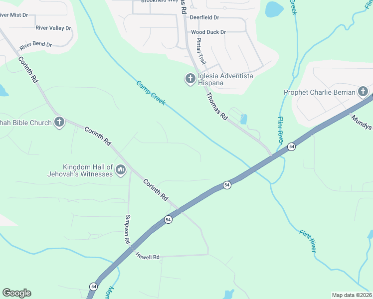 map of restaurants, bars, coffee shops, grocery stores, and more near 195 Valley Brook Trail in Jonesboro