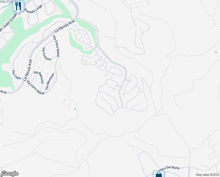 map of restaurants, bars, coffee shops, grocery stores, and more near 28411 Via Del Sereno in San Juan Capistrano
