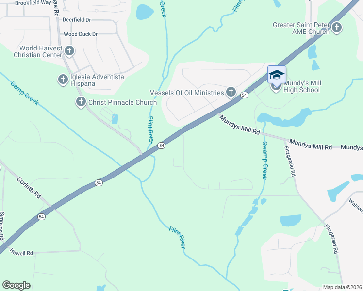 map of restaurants, bars, coffee shops, grocery stores, and more near 9751 Musket Ridge Circle in Jonesboro