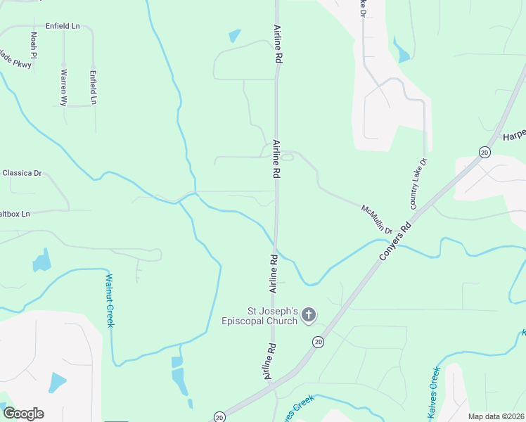 map of restaurants, bars, coffee shops, grocery stores, and more near 1661 Airline Road in McDonough