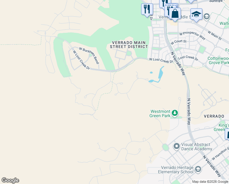 map of restaurants, bars, coffee shops, grocery stores, and more near 21401 West Granite Ridge Road in Buckeye
