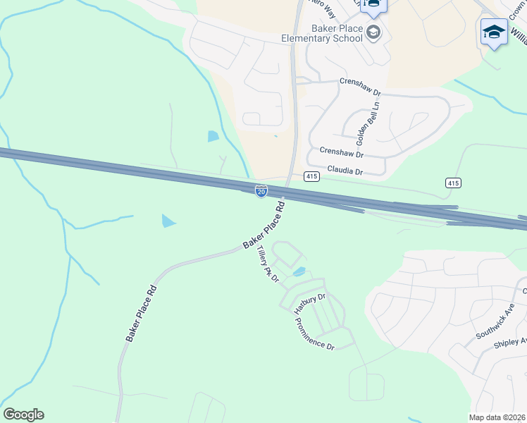 map of restaurants, bars, coffee shops, grocery stores, and more near 613 Baker Place Road in Grovetown