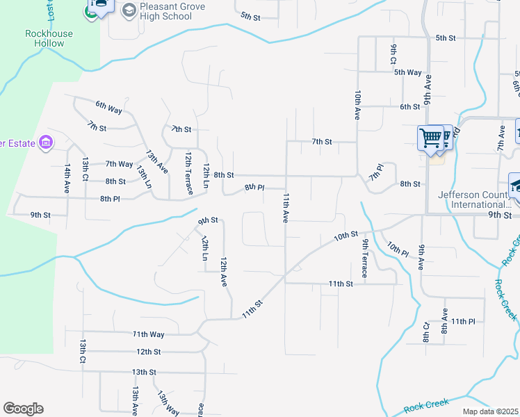 map of restaurants, bars, coffee shops, grocery stores, and more near 834 11th Court in Pleasant Grove