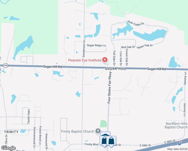 map of restaurants, bars, coffee shops, grocery stores, and more near 4 Country Estate Drive in Texarkana